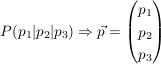 $ P (p_1|p_2|p_3) \Rightarrow \vec{p} = \vektor{p_1\\p_2\\p_3} $